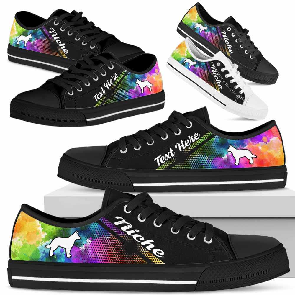 LTS-U-Dog-Watercolor01NaSportline9-Heeler-15@undefined-Heeler Dog Lovers Watercolor Tennis Shoes Gym Low Top Shoes Gift Men Women. Dog Mom Dog Dad Custom Shoes. Australian Cattle