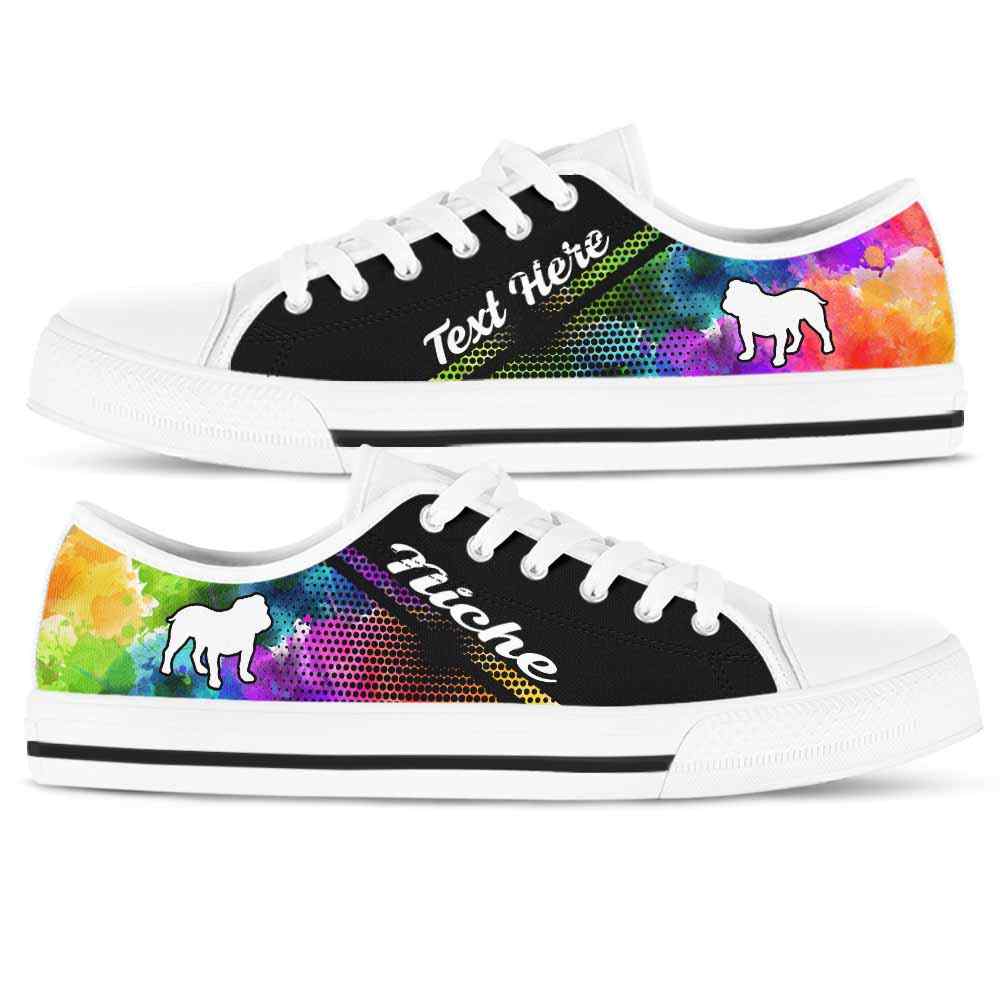 LTS-U-Dog-Watercolor01NaSportline9-PBul-26@undefined-Pit Bull Dog Lovers Watercolor Tennis Shoes Gym Low Top Shoes Gift Men Women. Dog Mom Dog Dad Custom Shoes.