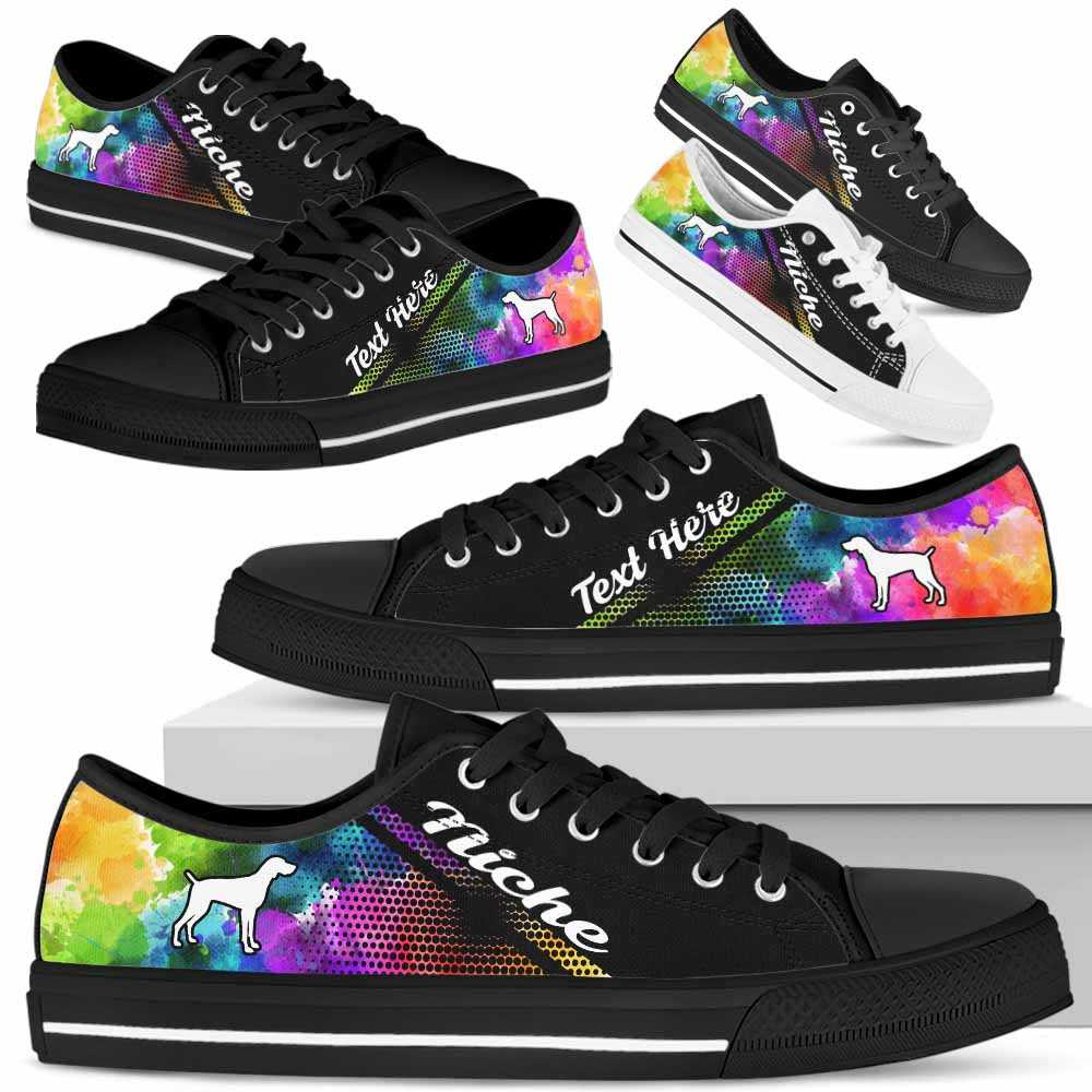 LTS-U-Dog-Watercolor01NaSportline9-Wei-23@undefined-Weimaraner Dog Lovers Watercolor Tennis Shoes Gym Low Top Shoes Gift Men Women. Dog Mom Dog Dad Custom Shoes.