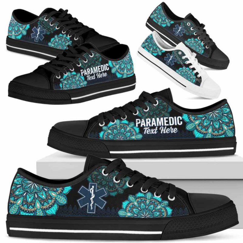 LTS-U-Nurse-Mandala11Gradient02Na01-Pardic-16@undefined-Paramedic Mandala Gradient Tennis Shoes Gym Low Top Shoes Gift Women Men. Custom Shoes.