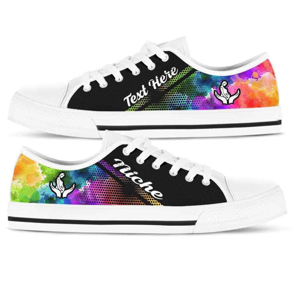 LTS-U-Nurse-Watercolor01NaSportline9-Midwife-11@undefined-Midwife Watercolor Tennis Shoes Gym Low Top Shoes Gift Women Men. Custom Shoes.