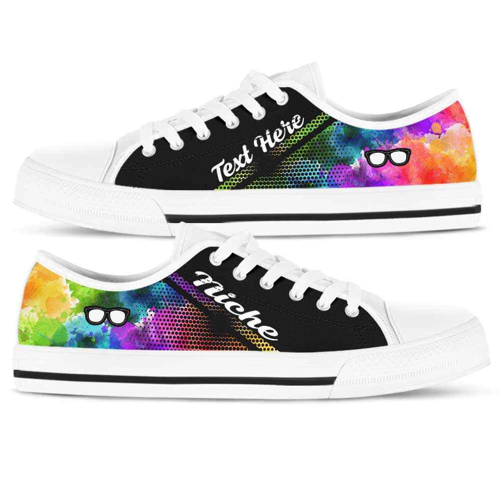 LTS-U-Nurse-Watercolor01NaSportline9-Optom-14@undefined-Optometrist Watercolor Tennis Shoes Gym Low Top Shoes Gift Women Men. Custom Shoes.