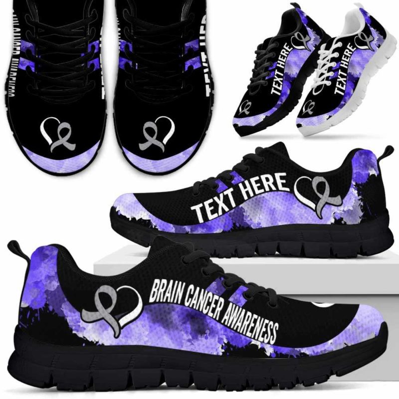 SS-U-Awareness-Watercolor01NaSportline9-BraCan-8@undefined-Brain Cancer Brain Tum Awareness Ribbon Watercolor Sneakers Gym Running Shoes. Survivor Fighter Custom Gift.