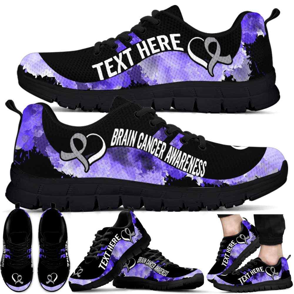 SS-U-Awareness-Watercolor01NaSportline9-BraCan-8@undefined-Brain Cancer Brain Tum Awareness Ribbon Watercolor Sneakers Gym Running Shoes. Survivor Fighter Custom Gift.