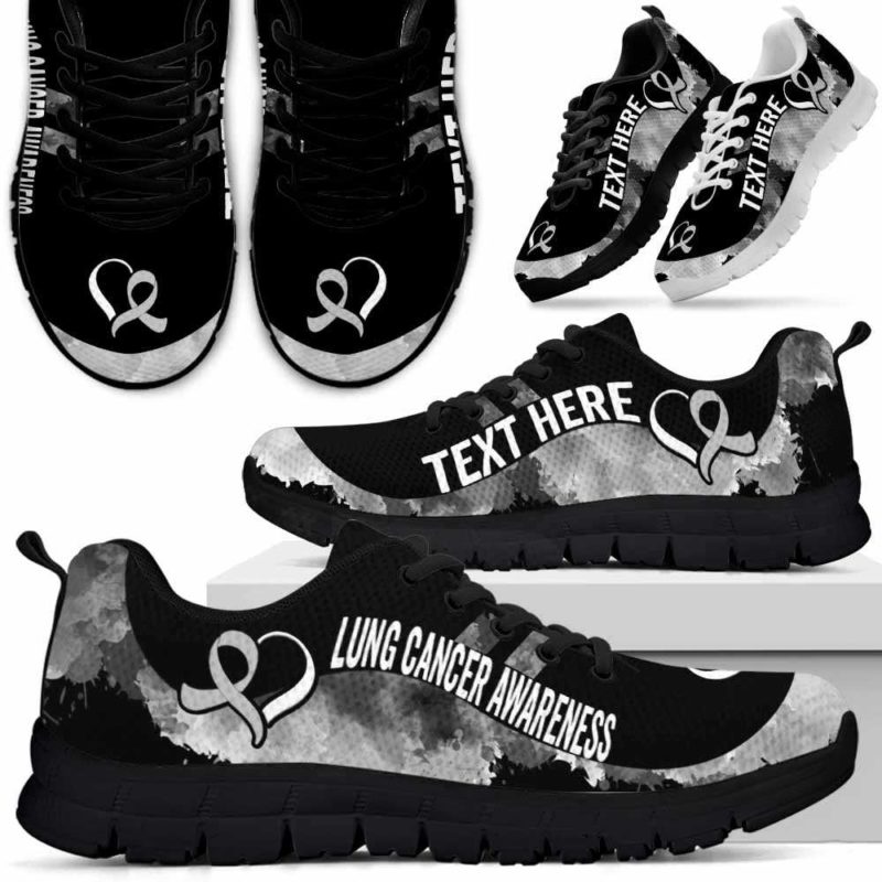 SS-U-Awareness-Watercolor01NaSportline9-LunCan-25@undefined-Lung Cancer Awareness Ribbon Watercolor Sneakers Gym Running Shoes. Survivor Fighter Custom Gift.