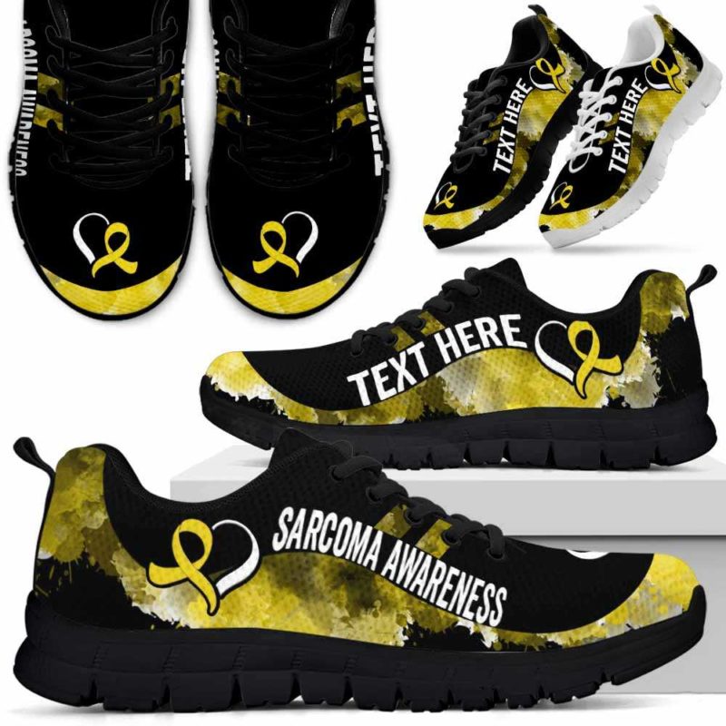 SS-U-Awareness-Watercolor01NaSportline9-Sarcom-37@undefined-Sarcoma Awareness Ribbon Watercolor Sneakers Gym Running Shoes. Survivor Fighter Custom Gift.