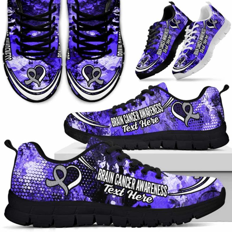 SS-U-Awareness-Watercolor02NaSportline10a-BraCan-8@undefined-Brain Cancer Brain Tum Awareness Ribbon Watercolor Sneakers Gym Running Shoes. Survivor Fighter Custom Gift.