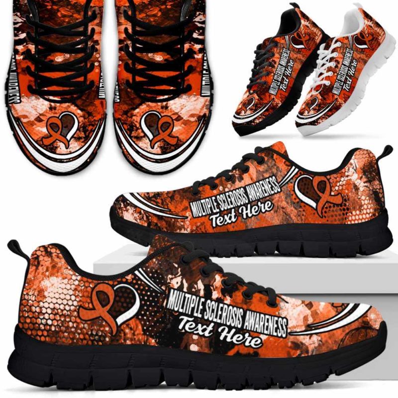 SS-U-Awareness-Watercolor02NaSportline10a-MulScl-29@undefined-Multiple Sclerosis Awareness Ribbon Watercolor Sneakers Gym Running Shoes. Survivor Fighter Custom Gift.