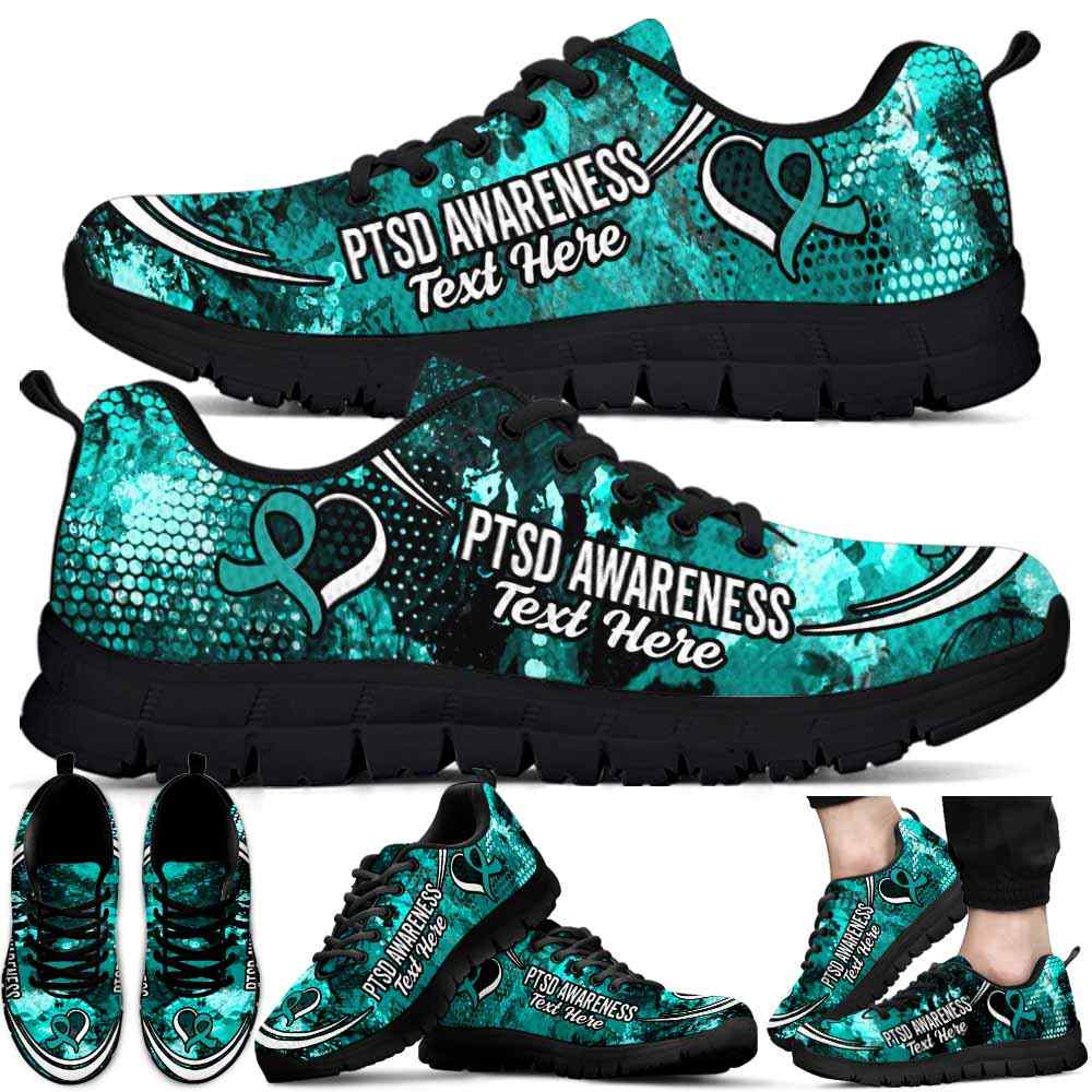 SS-U-Awareness-Watercolor02NaSportline10a-PTSD-34@undefined-Ptsd Post Traumatic Stress Disorder Awareness Ribbon Watercolor Sneakers Gym Running Shoes. Survivor Fighter Custom Gift.