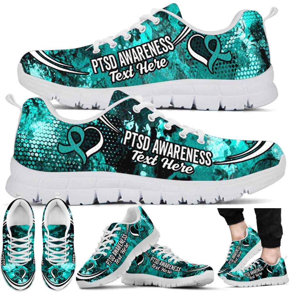 SS-U-Awareness-Watercolor02NaSportline10a-PTSD-34@undefined-Ptsd Post Traumatic Stress Disorder Awareness Ribbon Watercolor Sneakers Gym Running Shoes. Survivor Fighter Custom Gift.