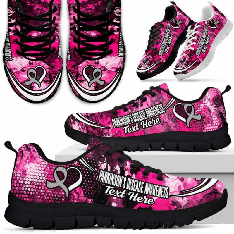 SS-U-Awareness-Watercolor02NaSportline10a-Parkin-32@undefined-Parkinson'S Disease Awareness Ribbon Watercolor Sneakers Gym Running Shoes. Survivor Fighter Custom Gift.