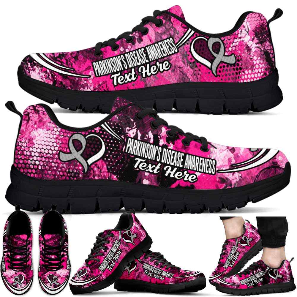 SS-U-Awareness-Watercolor02NaSportline10a-Parkin-32@undefined-Parkinson'S Disease Awareness Ribbon Watercolor Sneakers Gym Running Shoes. Survivor Fighter Custom Gift.