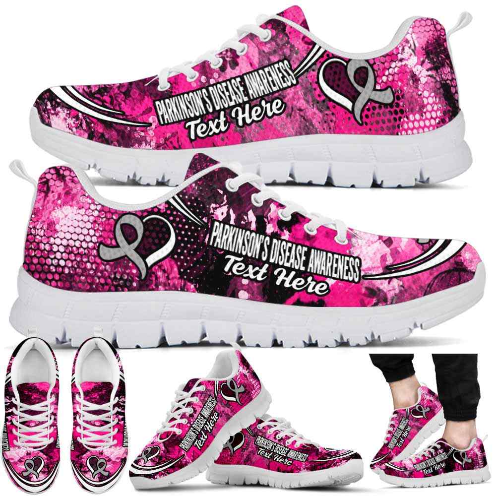 SS-U-Awareness-Watercolor02NaSportline10a-Parkin-32@undefined-Parkinson'S Disease Awareness Ribbon Watercolor Sneakers Gym Running Shoes. Survivor Fighter Custom Gift.