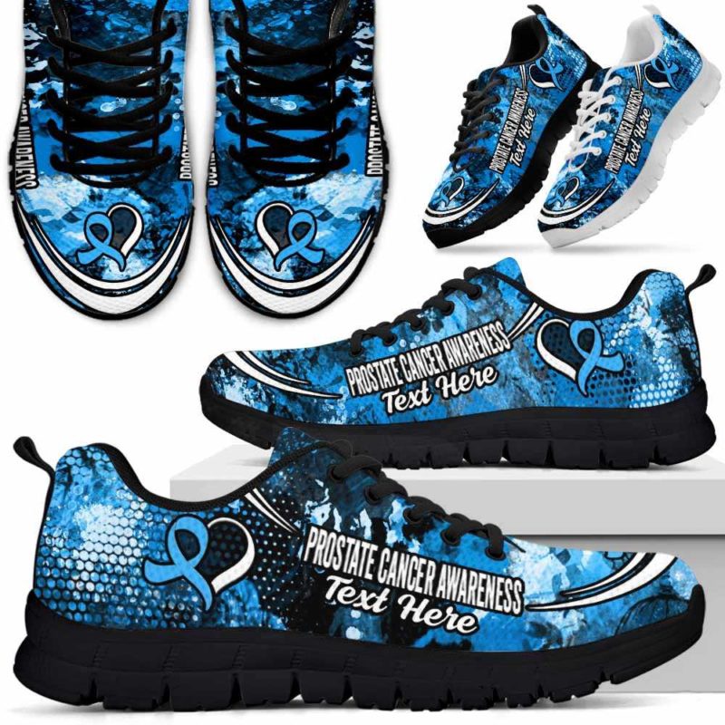 SS-U-Awareness-Watercolor02NaSportline10a-ProCan-33@undefined-Prostate Cancer Awareness Ribbon Watercolor Sneakers Gym Running Shoes. Survivor Fighter Custom Gift.