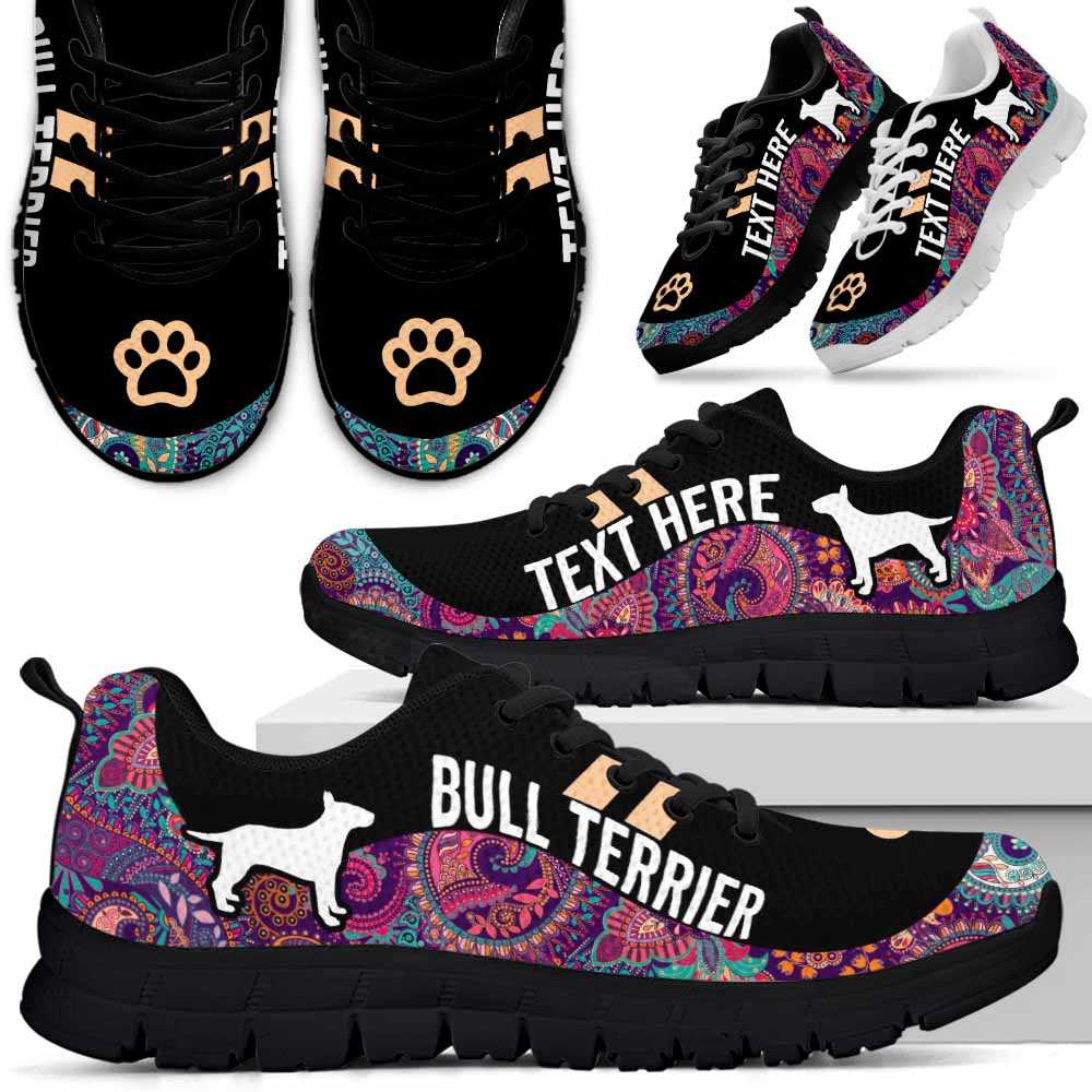 SS-U-Dog-Paisley02NaSportline9-BulTer-5@undefined-Bull Terrier Dog Lovers Paisley Sneakers Gym Running Shoes Gift Women Men. Dog Mom Dog Dad Custom Shoes.