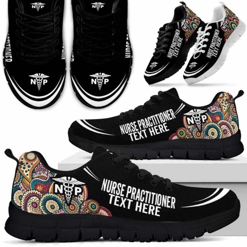 SS-U-Nurse-Mandala02NaSportline10-NurPra-13@undefined-Nurse Practitioner Mandala Sneakers Gym Running Shoes Gift Women Men. Custom Shoes.