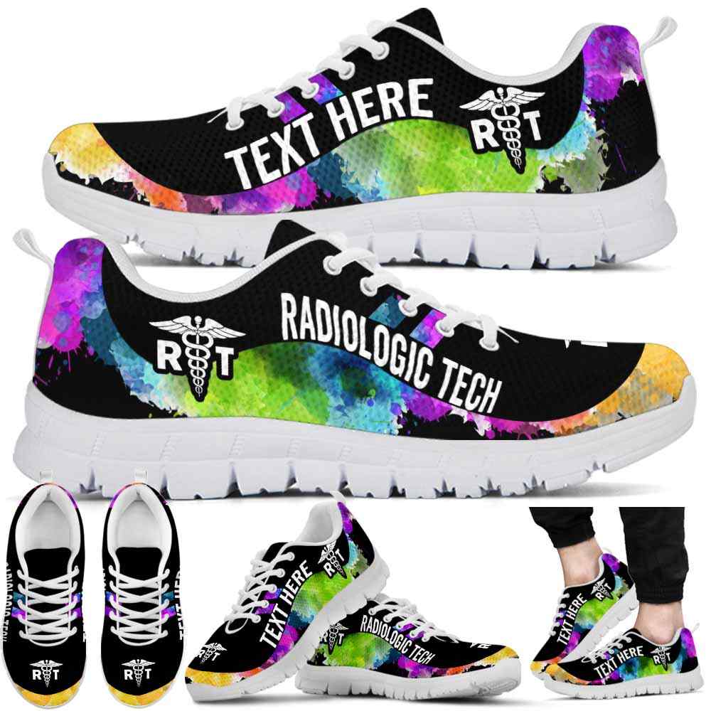 SS-U-Nurse-Watercolor01NaSportline9-RadTec-25@undefined-Radiologic Tech Radiologic Technologist Watercolor Sneakers Gym Running Shoes Gift Women Men. Custom Shoes.