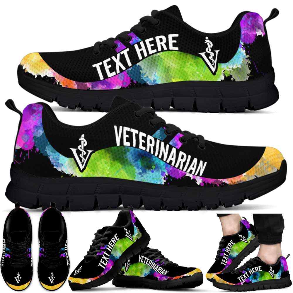 SS-U-Nurse-Watercolor01NaSportline9-Vet1-32@undefined-Veterinarian Vet Watercolor Sneakers Gym Running Shoes Gift Women Men. Custom Shoes.
