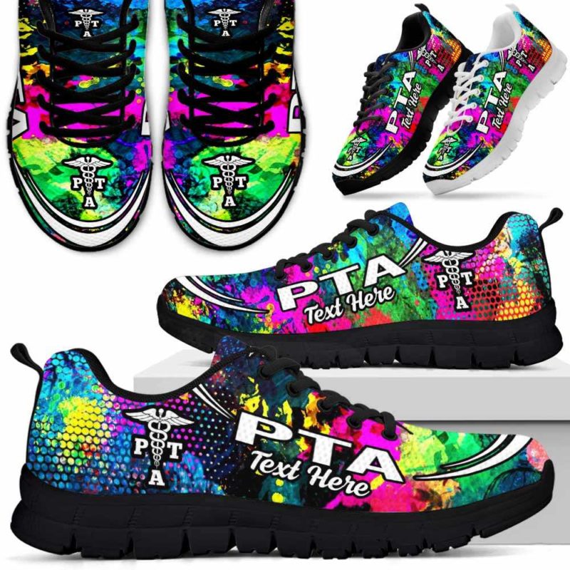SS-U-Nurse-Watercolor02NaSportline10a-PTA-24@undefined-Pta Physical Therapy Assistant Watercolor Sneakers Gym Running Shoes Gift Women Men. Custom Shoes.