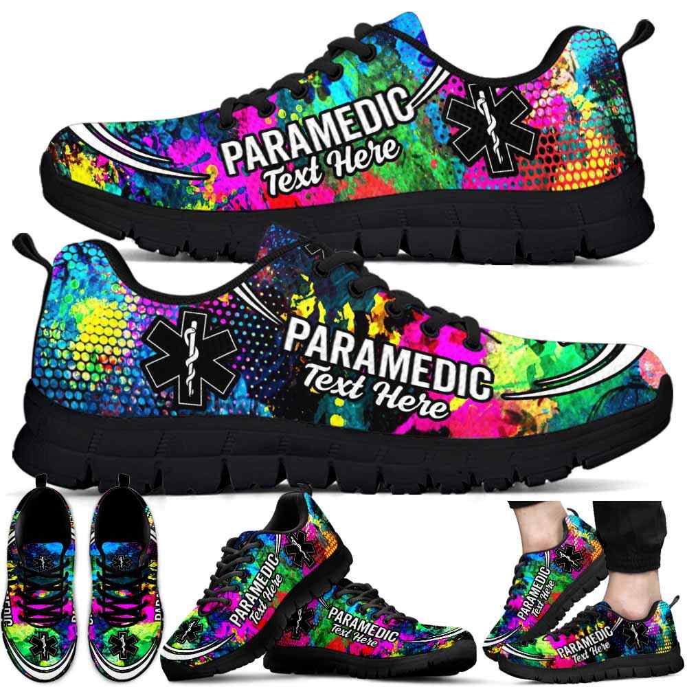 SS-U-Nurse-Watercolor02NaSportline10a-Pardic-16@undefined-Paramedic Watercolor Sneakers Gym Running Shoes Gift Women Men. Custom Shoes.