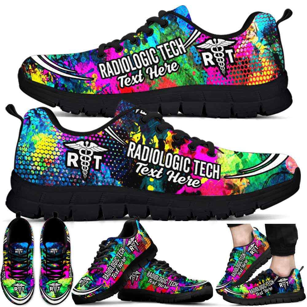 SS-U-Nurse-Watercolor02NaSportline10a-RadTec-25@undefined-Radiologic Tech Radiologic Technologist Watercolor Sneakers Gym Running Shoes Gift Women Men. Custom Shoes.