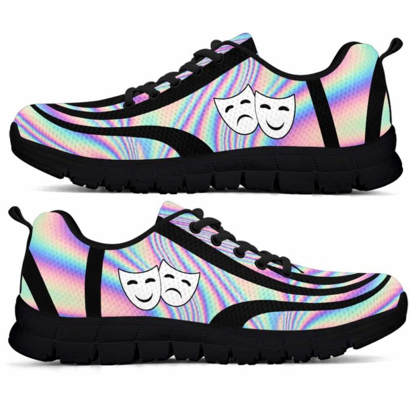 SS-U-Job-LineAb1003-Act-0 @ Line Abstract Actor-Actor Sneakers Gym Running Shoes, Gift For Women And Men. Rainbow Color Gradient Custom Personalized Shoes.