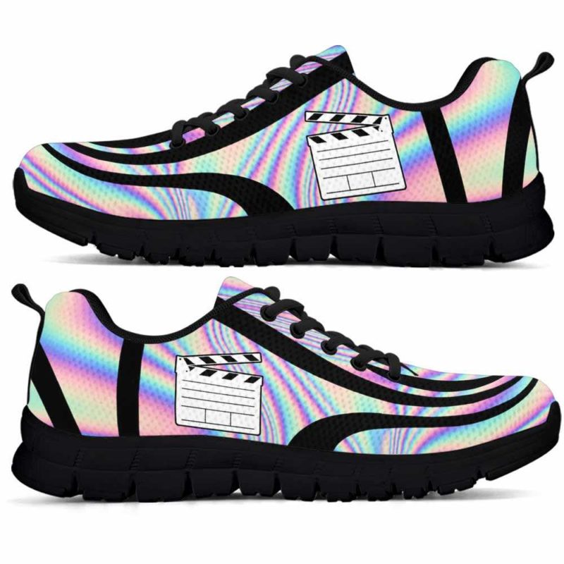 SS-U-Job-LineAb1003-Drt-17 @ Line Abstract Director-Director Sneakers Gym Running Shoes, Gift For Women And Men. Rainbow Color Gradient Custom Personalized Shoes.