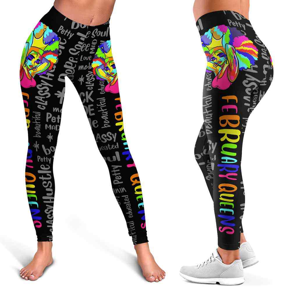 LEGG-W-Age-ColoQueeBirt-Feb-0-_February-Girl-February-Queen-Leggings-For-Women-Birthday-Queen-Colorful-Women-S-Leggings-Custom-February-Birthday-Gift-For-Women-_4_20210125 LEGG-W-Age-ColoQueeBirt-Feb-0 @ February Colorful Queen Birthday-February Girl, February Queen Leggings For Women. Birthday Queen Colorful Women'S Leggings. Custom February Birthday Gift For Women.