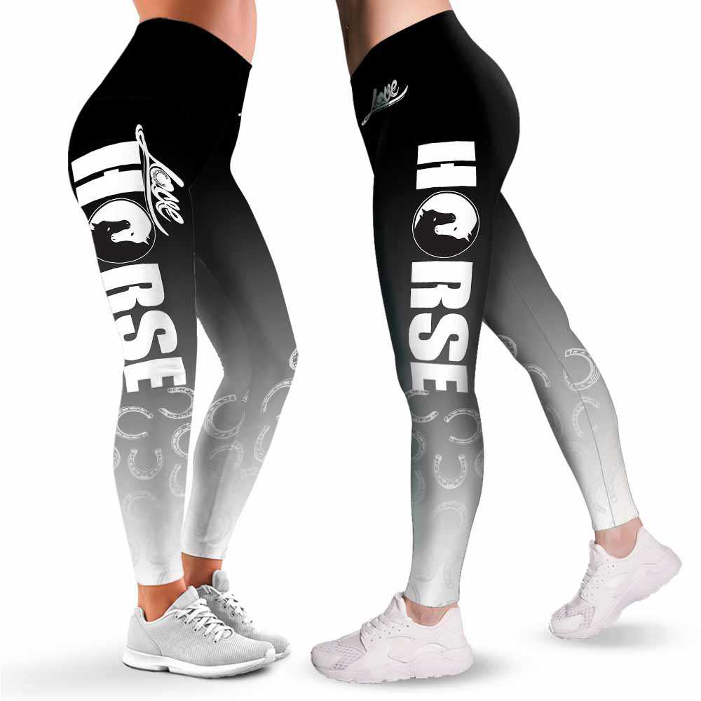LEGG-W-Ani-YinAndYangHors-Hrse-1 @ Yin and Yang Horse Horseman and Rider-Horse Leggings For Women. Yin And Yang, Horse Horseman And Rider. Horse Printed Leggings. Women Leggings. Yoga Workout Custom Leggings Gift.