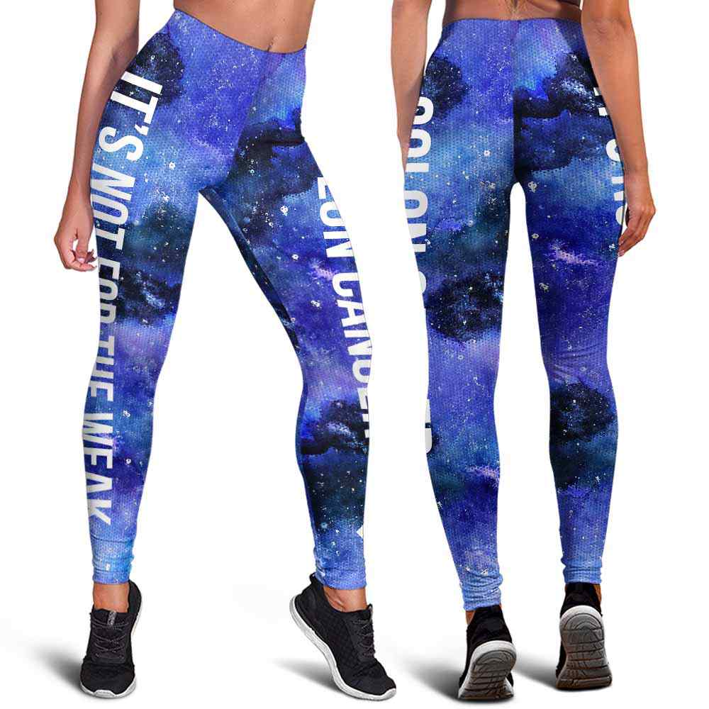 LEGG-W-Awa-ColoCancWate-ColCan-3 @ Colon Cancer Warrior NFTW-Colon Cancer Colorectal Cancer Awareness Ribbon Leggings For Women. Women Leggings. Custom Gift For Survivor Warrior. Not For The Weak.