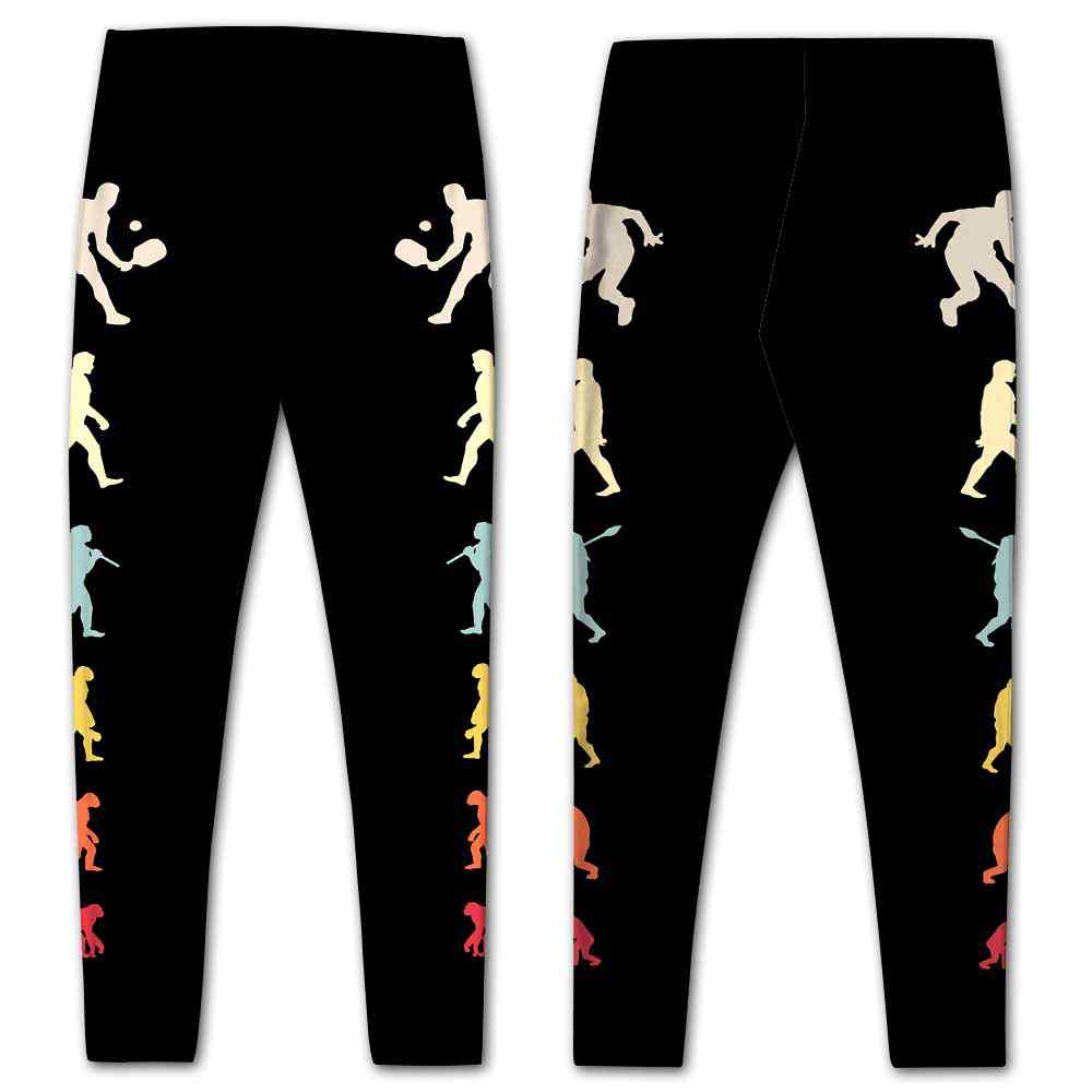 LEGG-W-Hobb-PickEvolOfMan-Pklb-0 @ Retro Vintage Pickleball Evolution Of Man-Pickleball Leggings For Women. Retro Vintage Pickleball Evolution Of Man Pattern Women Leggings. Yoga Workout Custom Personalized Gift.