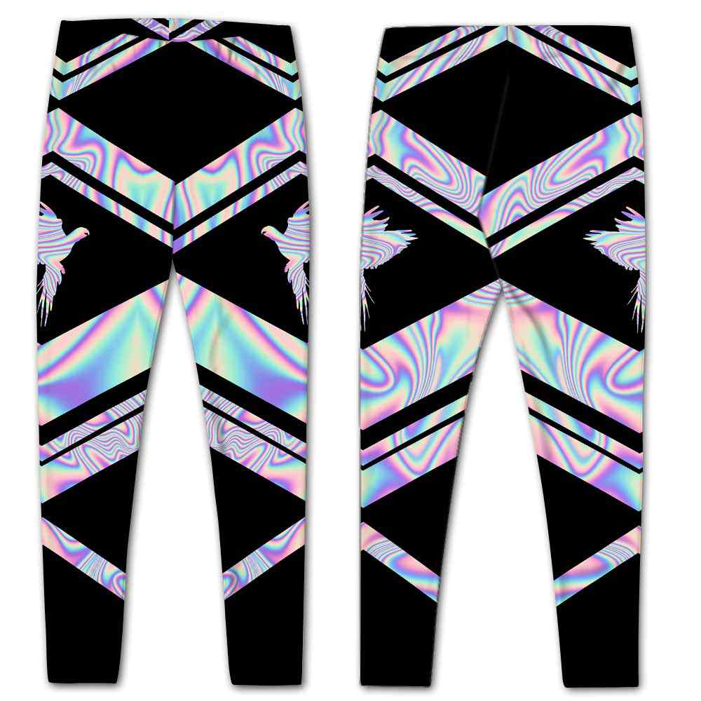 LEGG-W-Ani-Vy1AnimPinkLine-Mcaw-0 @ Macaw-Macaw Leggings For Women. Colorful Color Gradient Parrot Pattern Printed Leggings. Yoga Workout Custom Women Leggings Gift For Her.