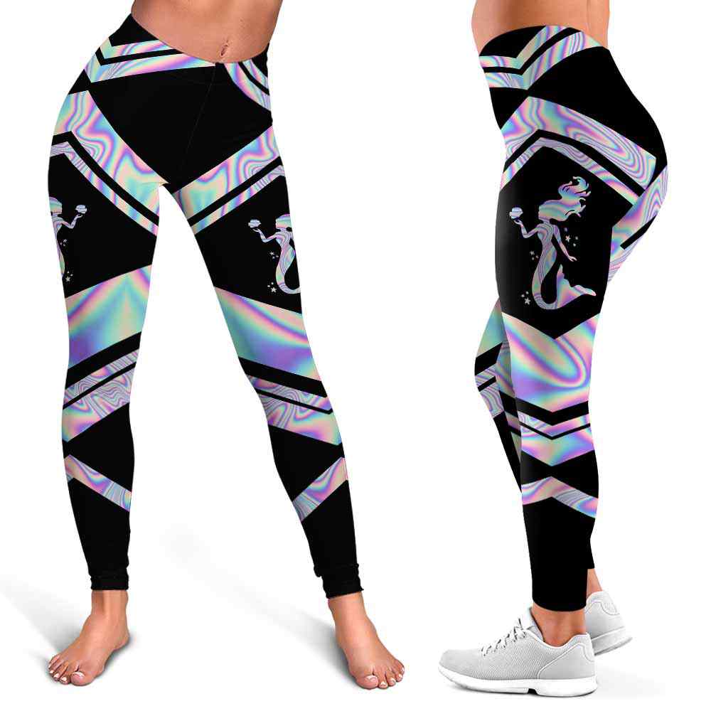 LEGG-W-Ani-Vy1AnimPinkLine-Merm-0 @ Mermaid-Mermaid Leggings For Women. Colorful Color Gradient Mermaid Pattern Printed Leggings. Yoga Workout Custom Women Leggings Gift For Her.