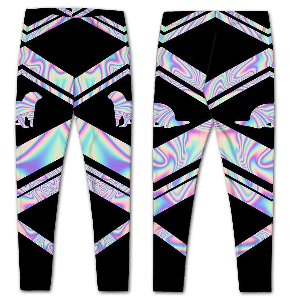 LEGG-W-Ani-Vy1AnimPinkLine-Oter-0 @ Otter-Otter Leggings For Women. Colorful Color Gradient Otter Pattern Printed Leggings. Yoga Workout Custom Women Leggings Gift For Her.