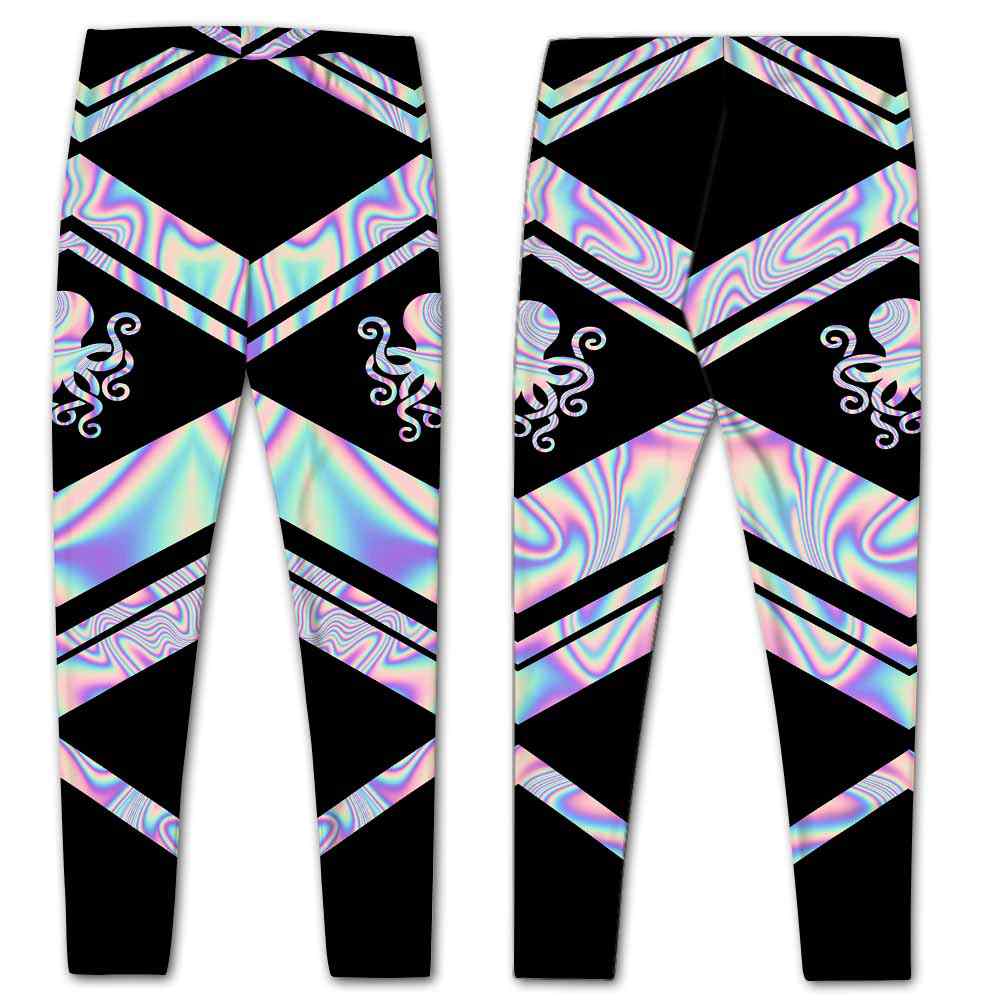 LEGG-W-Ani-Vy1AnimPinkLine-Otpus-0 @ Octopus-Octopus Leggings For Women. Colorful Color Gradient Octopus Pattern Printed Leggings. Yoga Workout Custom Women Leggings Gift For Her.