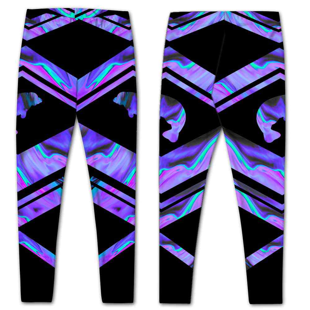 LEGG-W-Ani-Vy1AnimWate-Mnte-0 @ Manatee-Manatee Leggings For Women. Love Manatee Color Wave Manatee Pattern Printed Leggings. Yoga Workout Custom Women Leggings Gift For Her.