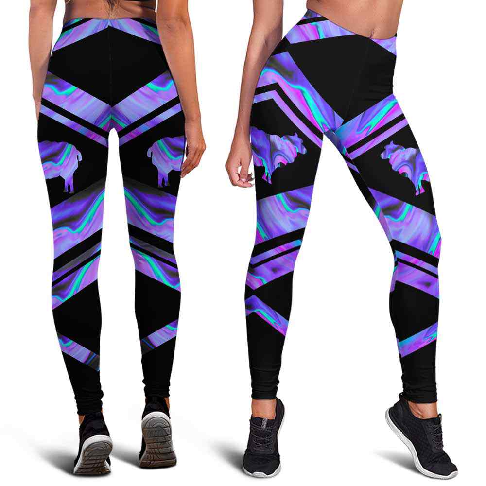 LEGG-W-Ani-Vy1AnimWate-Shep-0 @ Sheep-Sheep Leggings For Women. Love Sheep Color Wave Sheep Pattern Printed Leggings. Yoga Workout Custom Women Leggings Gift For Her.