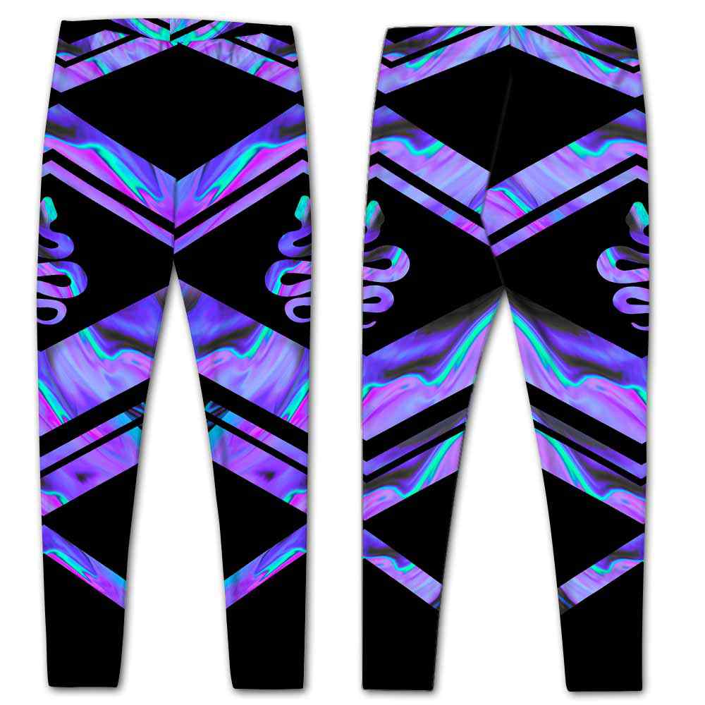 LEGG-W-Ani-Vy1AnimWate-Snke-0 @ Snake-Snake Leggings For Women. Love Snake Color Wave Snake Pattern Printed Leggings. Yoga Workout Custom Women Leggings Gift For Her.