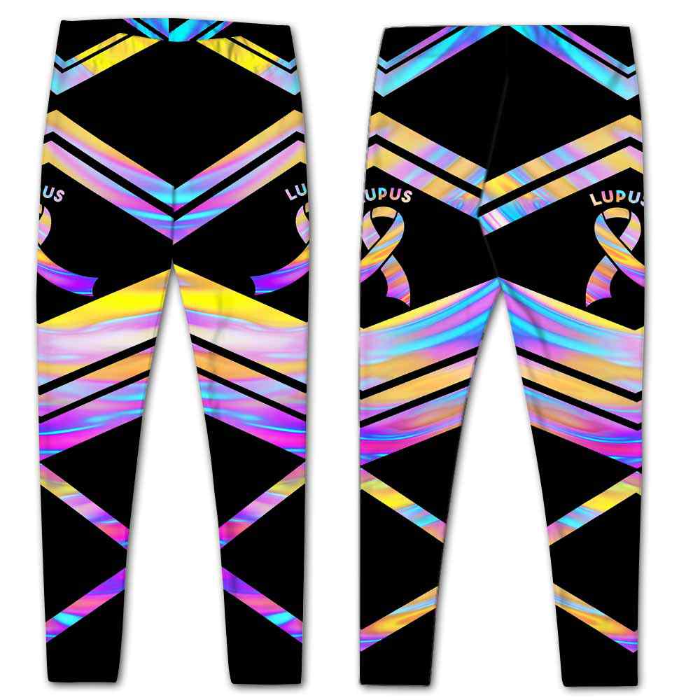 LEGG-W-Awa-LupuLine-Lupus-0 @ Lupus Line-Lupus Awareness Ribbon Leggings For Women. Colorful Line Pattern Women Leggings. Custom Gift For Her, Gift For Survivor Fighter.