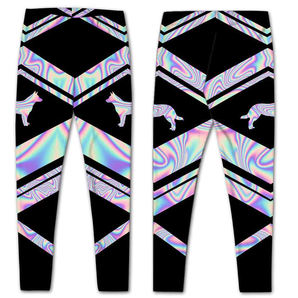 LEGG-W-Dog-Vy1DogPinkLine-Heeler-0 @ Heeler-Heeler Leggings For Women. Colorful Color Gradient Women Leggings. Dog Mom Dog Leggings. Custom Gift For Dog Lovers. Australian Cattle