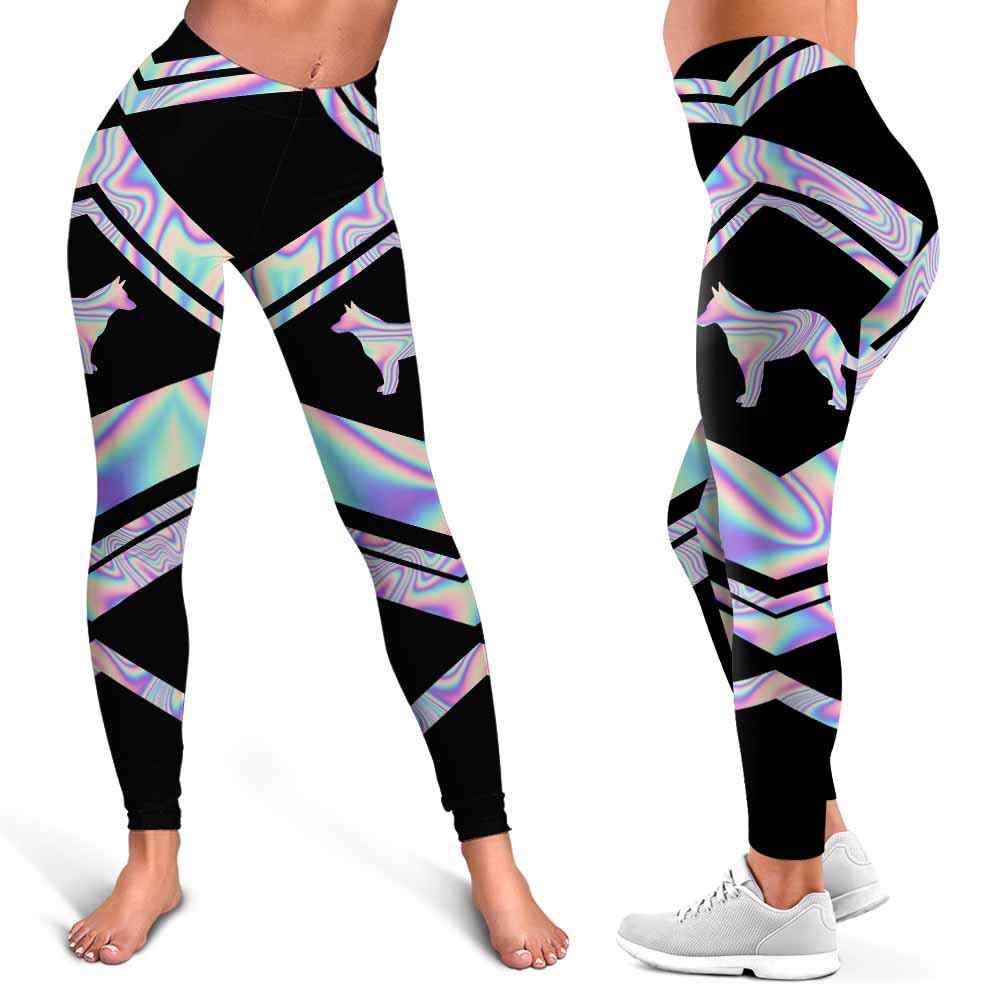 LEGG-W-Dog-Vy1DogPinkLine-Heeler-0 @ Heeler-Heeler Leggings For Women. Colorful Color Gradient Women Leggings. Dog Mom Dog Leggings. Custom Gift For Dog Lovers. Australian Cattle