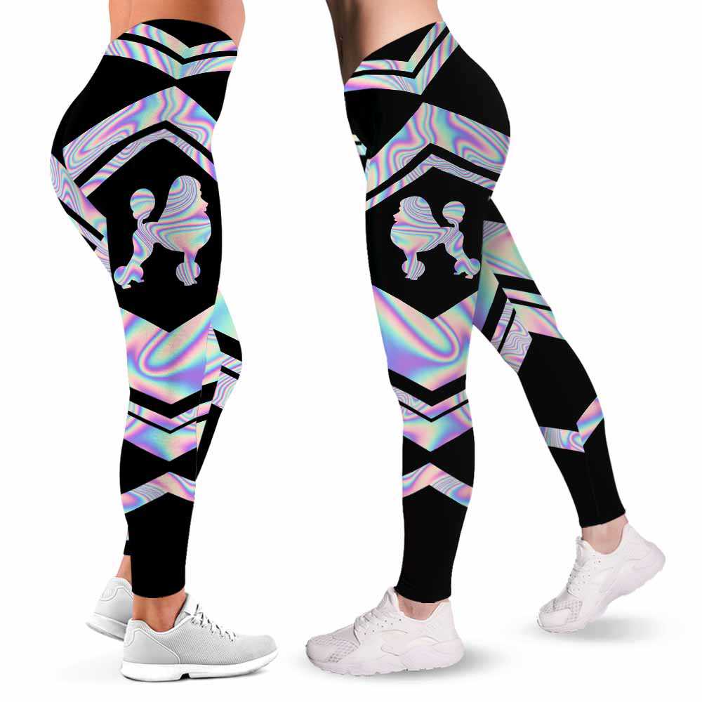 LEGG-W-Dog-Vy1DogPinkLine-Poodle-0 @ Poodle-Poodle Leggings For Women. Colorful Color Gradient Women Leggings. Dog Mom Workout Yoga Dog Leggings. Custom Gift For Dog Lovers.