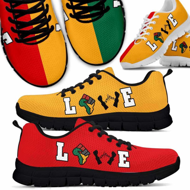 SS-U-Ctry-Vy1LoveColo-Jute-0 @ Juneteenth Love Color-Juneteenth Independence Day Sneakers Gym Running Shoes. African American Love Customizable Shoes. Gift For Women Men.