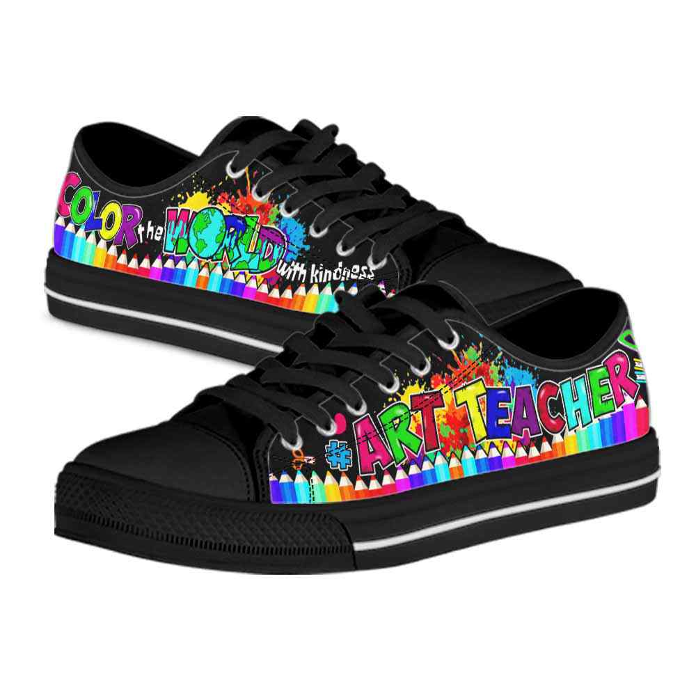 LTS-U-Job-Vy1ColoTheWorl-Atcr-0-_Art-Teacher-School-Color-The-World-With-Kindness-Low-Top-Shoes_3_20210717 LTS-U-Job-Vy1ColoTheWorl-Atcr-0 @ Art Teacher-Art Teacher School Color The World With Kindness Low Top Shoes