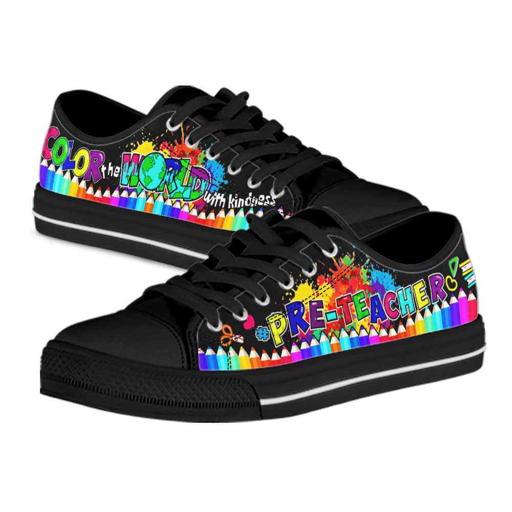 LTS-U-Job-Vy1ColoTheWorl-PreK-0-_Pre-K-Teacher-Color-The-World-With-Kindness-Low-Top-Shoes_3_20210717 LTS-U-Job-Vy1ColoTheWorl-PreK-0 @ Pre K Teacher-Pre-K Teacher Color The World With Kindness Low Top Shoes
