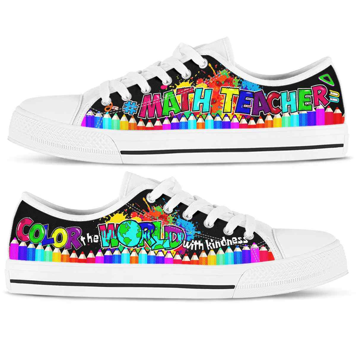 LTS-U-Job-Vy1ColoTheWorl-T5-0-_Math-Teacher-School-Color-The-World-With-Kindness-Low-Top-Shoes_2_20210717 LTS-U-Job-Vy1ColoTheWorl-T5-0 @ Math Teacher-Math Teacher School Color The World With Kindness Low Top Shoes