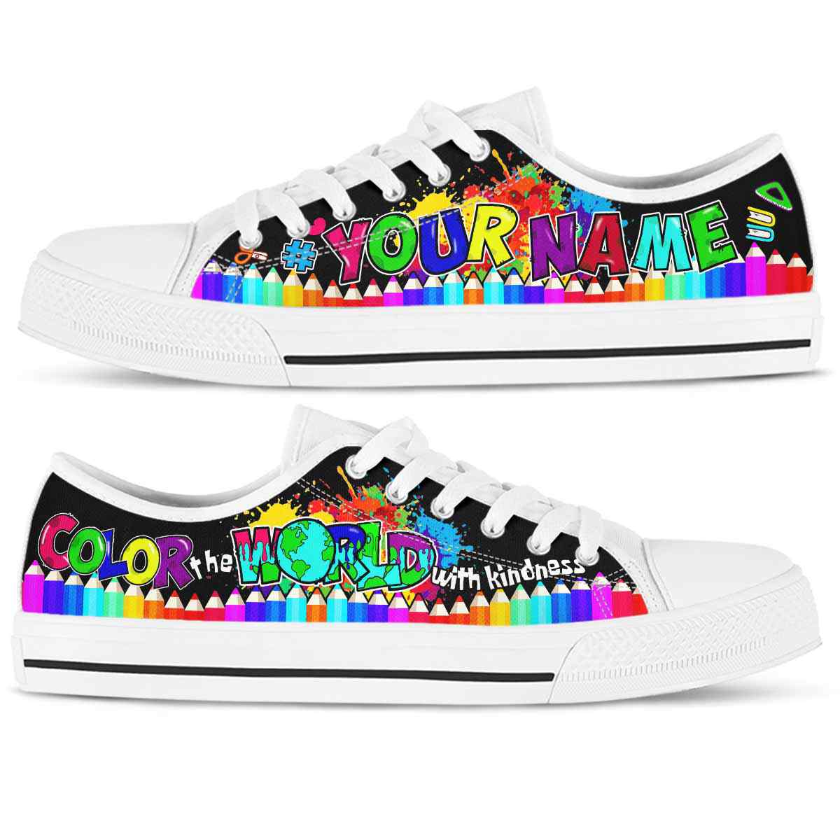 LTS-U-Job-Vy1ColoTheWorl-Tcer-1-_Teacher-Custom-Name-Color-The-World-With-Kindness-Low-Top-Shoes_2_20210717 LTS-U-Job-Vy1ColoTheWorl-Tcer-1 @ Teacher Your Name-Teacher Custom Name Color The World With Kindness Low Top Shoes