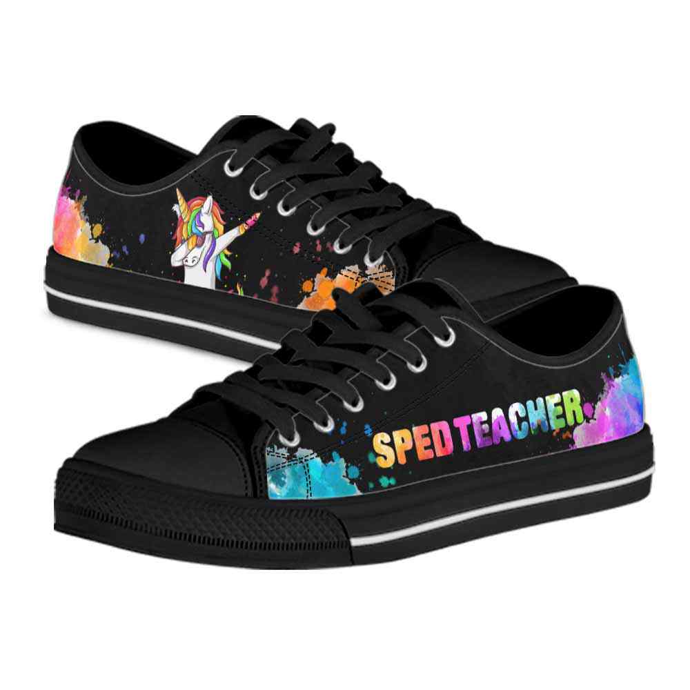 LTS-U-Job-WateUnic-Sped-210802NA10-_Sped-Teacher-Watercolor-Dabbing-Unicorn-Low-Top-Shoes_3_20210810 LTS-U-Job-WateUnic-Sped-210802NA10 @ Sped Teacher Watercolor Unicorn-Sped Teacher Watercolor Dabbing Unicorn Low Top Shoes