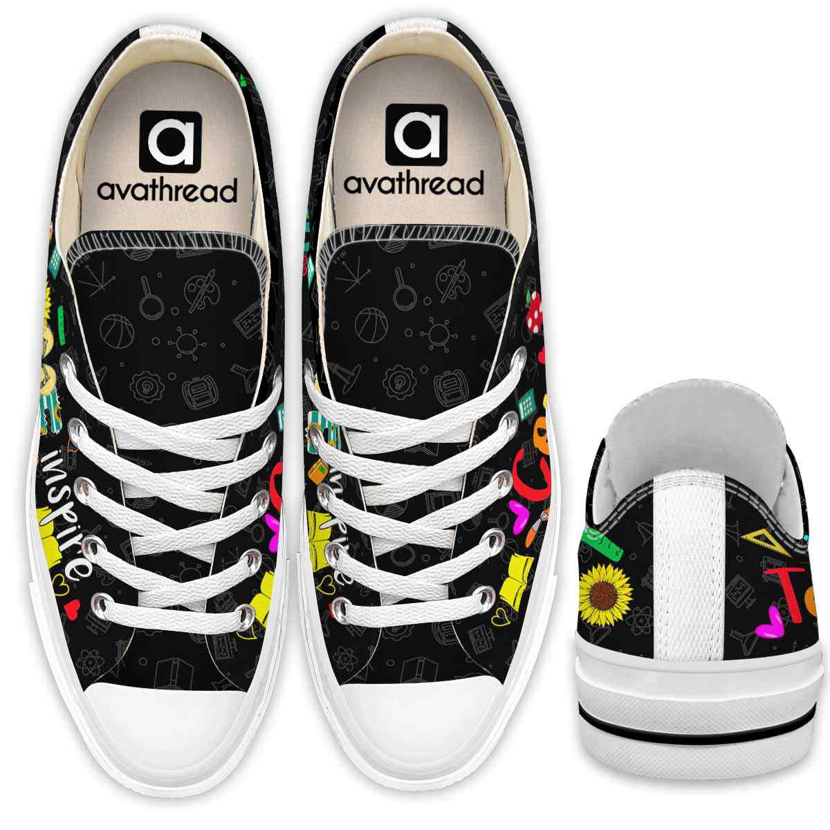 LTS-U-Job-LoveShoe-Csl-210831VY10-_School-Counselor-Floral-Colorful-Teach-Love-Inspire-Low-Top-Shoes_4_20210906 LTS-U-Job-LoveShoe-Csl-210831VY10 @ Counselor Love Shoe-School Counselor Floral Colorful Teach Love Inspire Low Top Shoes