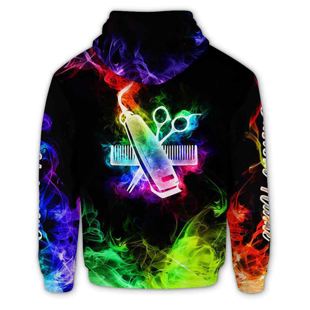 AOPH-U-Job-SmokTool-Hsty-211126VY10-Hairstylist Hair Stylist Hairdresser Cool 3D Full Print Hoodie For Women Men, Colorful Smoke Custom Name Hoodie / Funny Custom Gift